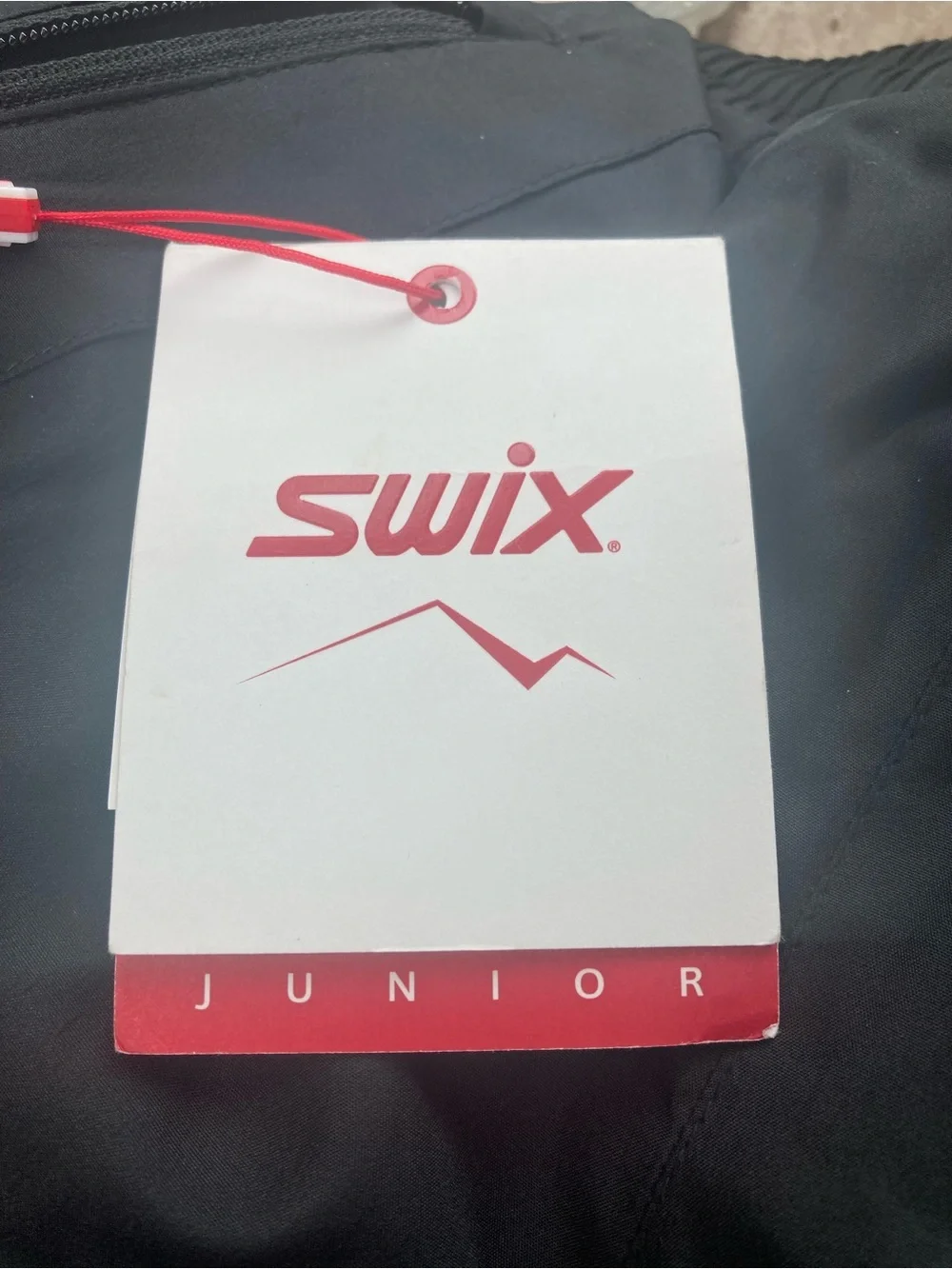 Swix Universal X Black Junior Pants with Red Drawcord Accent NWT